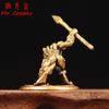 Solid Brass Toad Warrior Small Statue Desktop Ornament Vintage Animal Miniatures Figurines  Home Decoration Crafts Tea Pet Decor