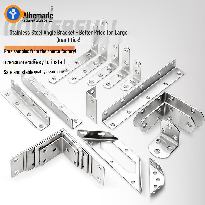 90° Thickened Stainless Steel L-Shaped Support Bracket