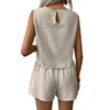 Women's Solid Color Simple Fashion Casual Sleeveless Top and Shorts Set
