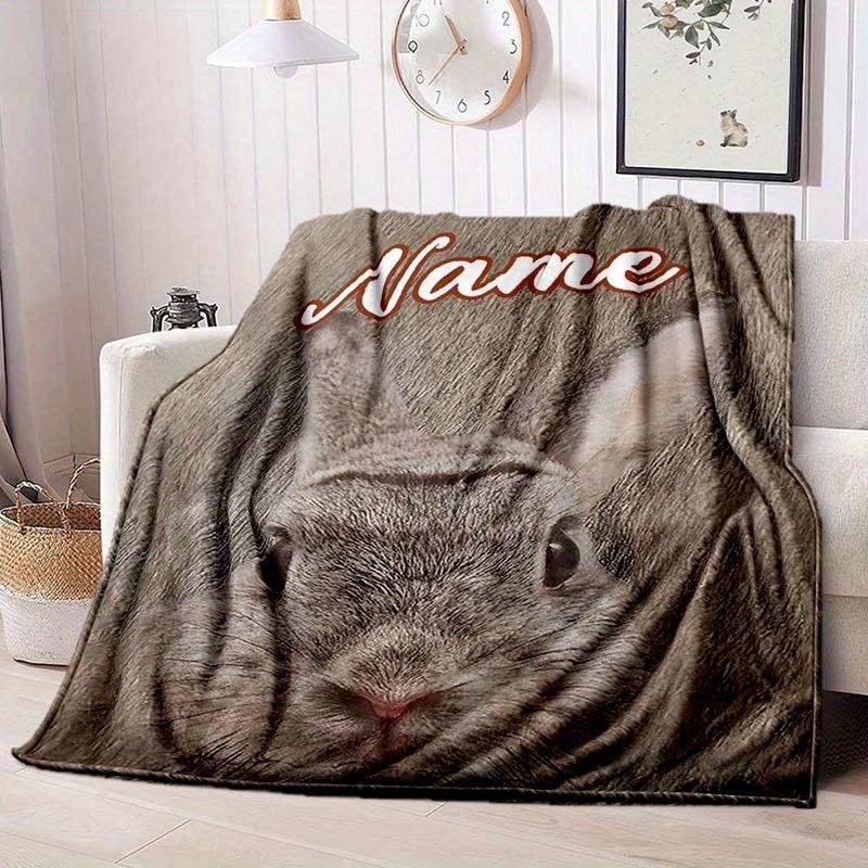 Rabbit Customize Your Name Blanket Warm Comfortable And Soft Blankets Are Suitable For Home Lunch Break Blanket Office Sofa Sofa Gift To Relatives And