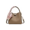 C.BANNER Top-Grain Leather Crossbody Bag, Handbag, Shoulder Bag, Grey