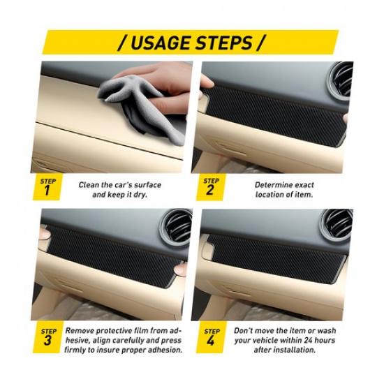 Fit Toyota RAV4 2006-2013 Right Dashboard Decor Panel Sticker Carbon Fiber Inner