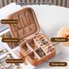 Cutie de bijuterii vintage, cu organizator interior moale, cutie de depozitare portabilă ușoară pentru călătorii pentru inele, cercei, coliere