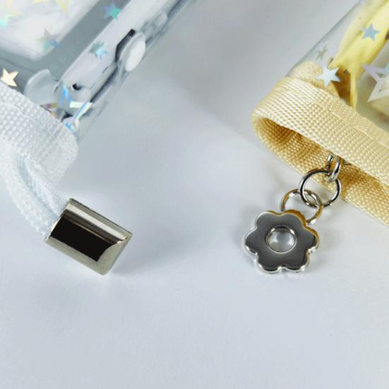 Zipper Binder Transparent Window Design Star Pattern PVC Cover Card Organizer with Multiple Slots Portable Card Holder Binder for Idol Cards Photo