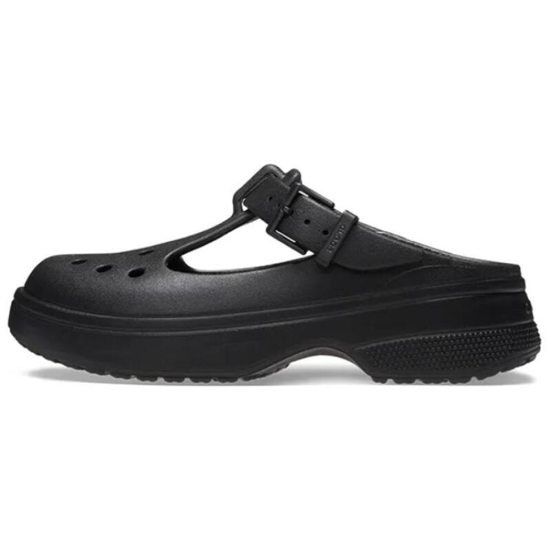 Crocs Comfortable Versatile Hole Shoes 4cm Women's Black