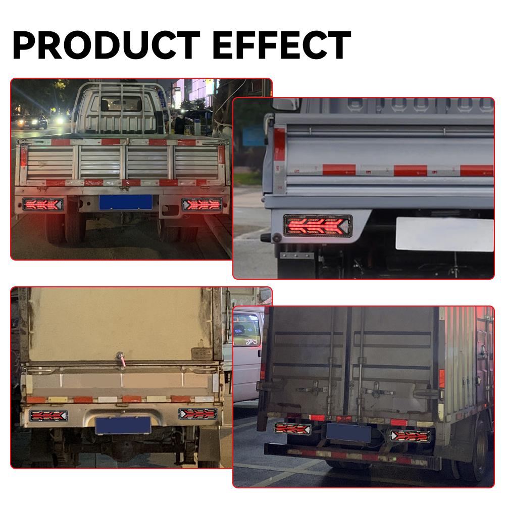 Reverse Signal Lamp LED Rear Brake Light Fishbone Shape Fit for 12V-24V Lorries, Trucks, Trailers ABS Car Truck Tail Light