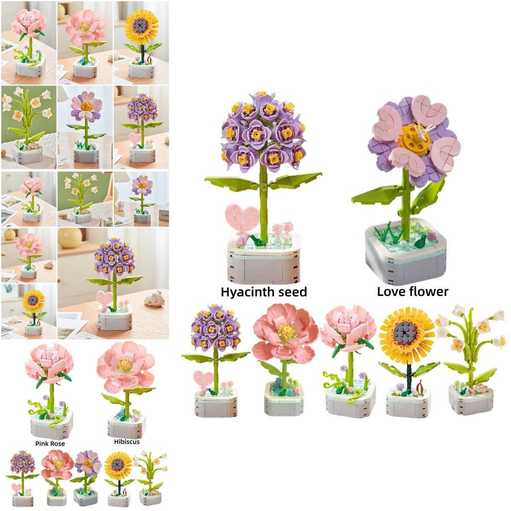 Educational Flower Assembly Toy Innovative Plant Building Blocks For Kids Abs Plastic Material