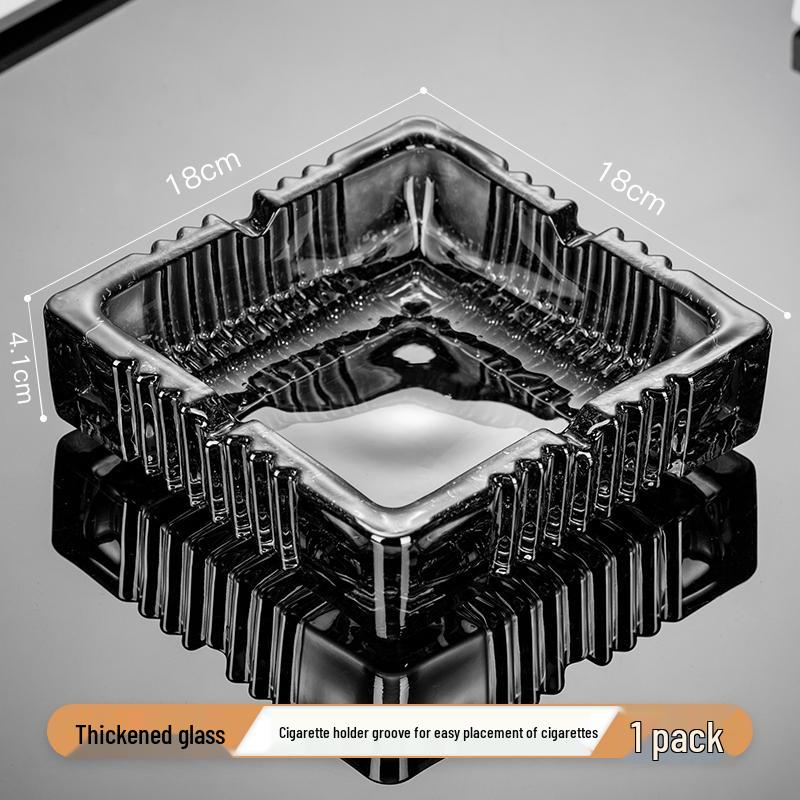 Crystal Glass Ashtray: Elegant, Fly-Repellent Design for Home or Office