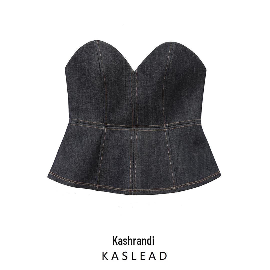 

2025 Spring Women s Fashion: European & American Style Denim Corset Skirt Small