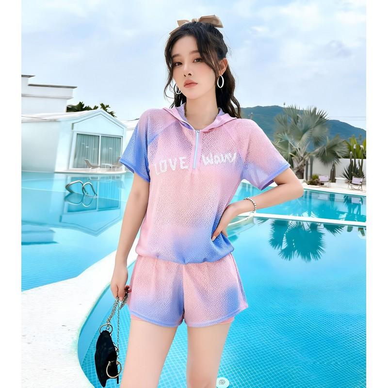 Split Swimsuit Female Student Seaside Vacation Three-piece Set High-quality Conservative Slimming Large-size