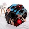 Robot, Cityscape- Automatic Opening and Closing, 8-rib Structure Portable Umbrella, Suitable for Men and Women in All Seasons - Perfect Gift