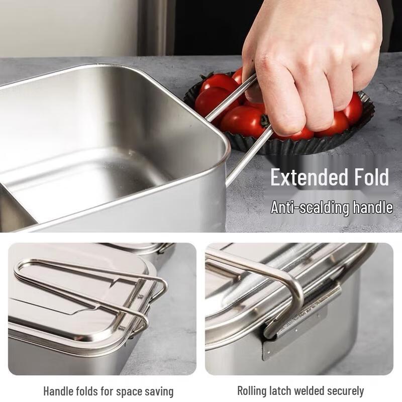 HUIHUADU 304 Stainless Steel Rectangular Bento Lunch Box