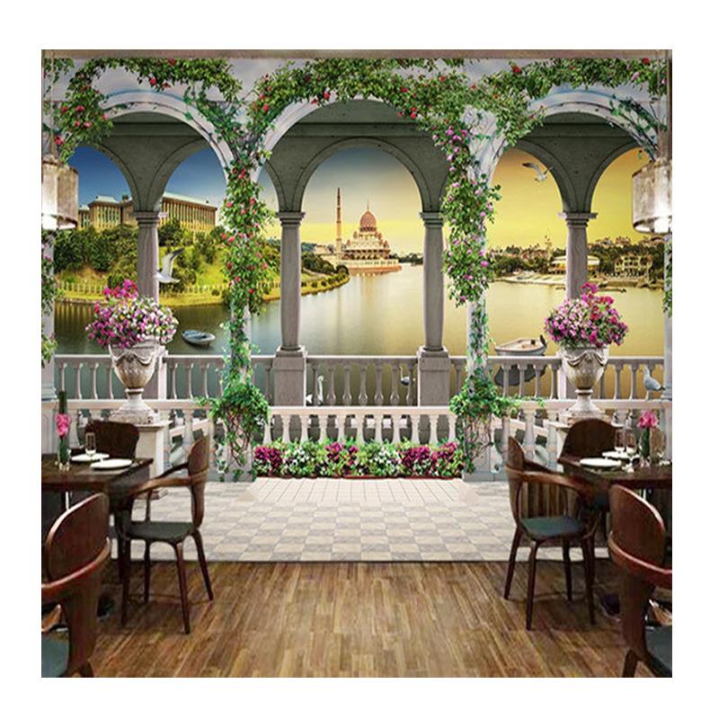 

Европейский стиль Римская колонна 3D обои Фотообои с природным пейзажем Гостиная ТВ диван фон Фотообои 200 cm(W) x 140 cm(H)