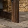 Panca da Giardino in Legno da Esterno, Sedia Loveseat da Patio con Schienale a Doghe e Braccioli Lisci per Due Persone, per Cortile, Prato, Portico, Finitura Carbonizzata
