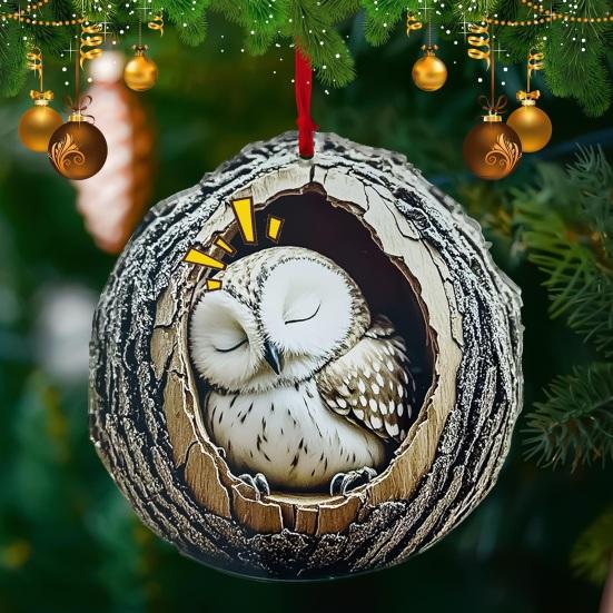 Vánoční ozdoba Stromová díra Sova Lední medvěd Kočka Design Akrylový přívěsek