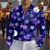 Christmas humorous shirt men's long sleeved 3D printed Christmas shirt casual top long sleeved men's Christmas uniform