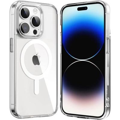 Hülle für iPhone 15 PRO - Phonillico® - Transparentes Silikon - Flexibel - Magnetischer Kreis - Kabelloses Laden