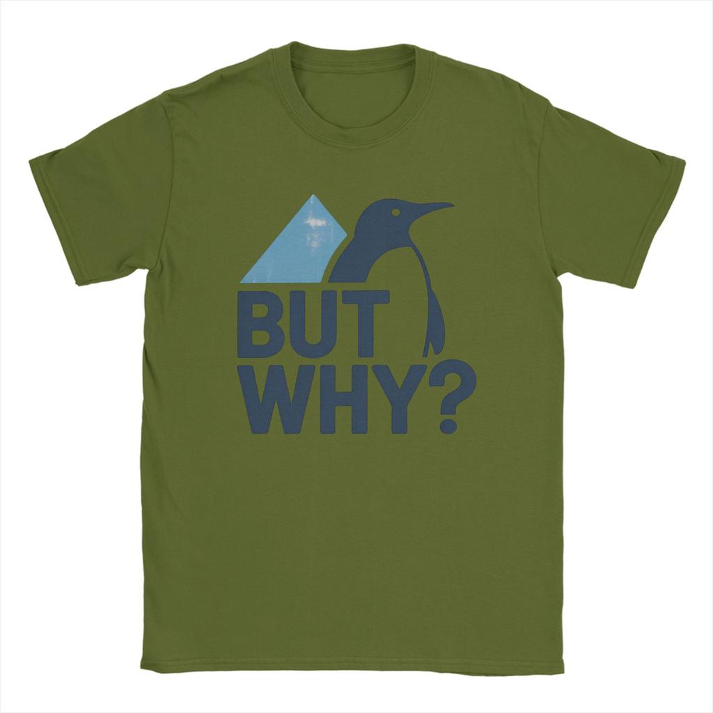 Nihilist Penguin But Why Meme T Shirts Unisexs Cotton Vintage TShirts Round Collar Tees Short Sleeve Tops Big Size