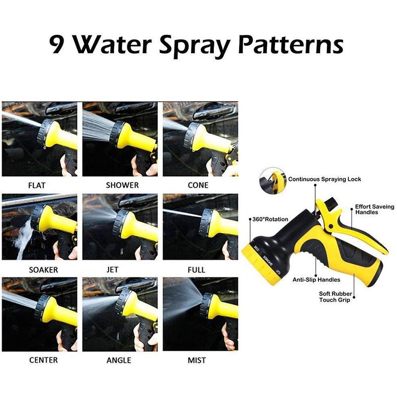 Garden Hose Expandable 25-100ft High Pressure Car Wash Plastic Pipe Magic Flexible Water Hose with Spray Gun for Watering