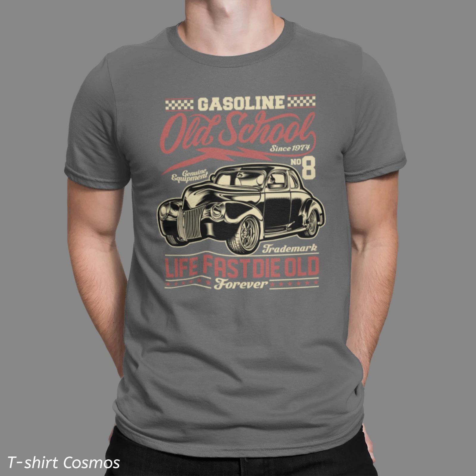 Retro Gasoline Old School Car T-Shirt, classic car, Dads gift, old school 4XL