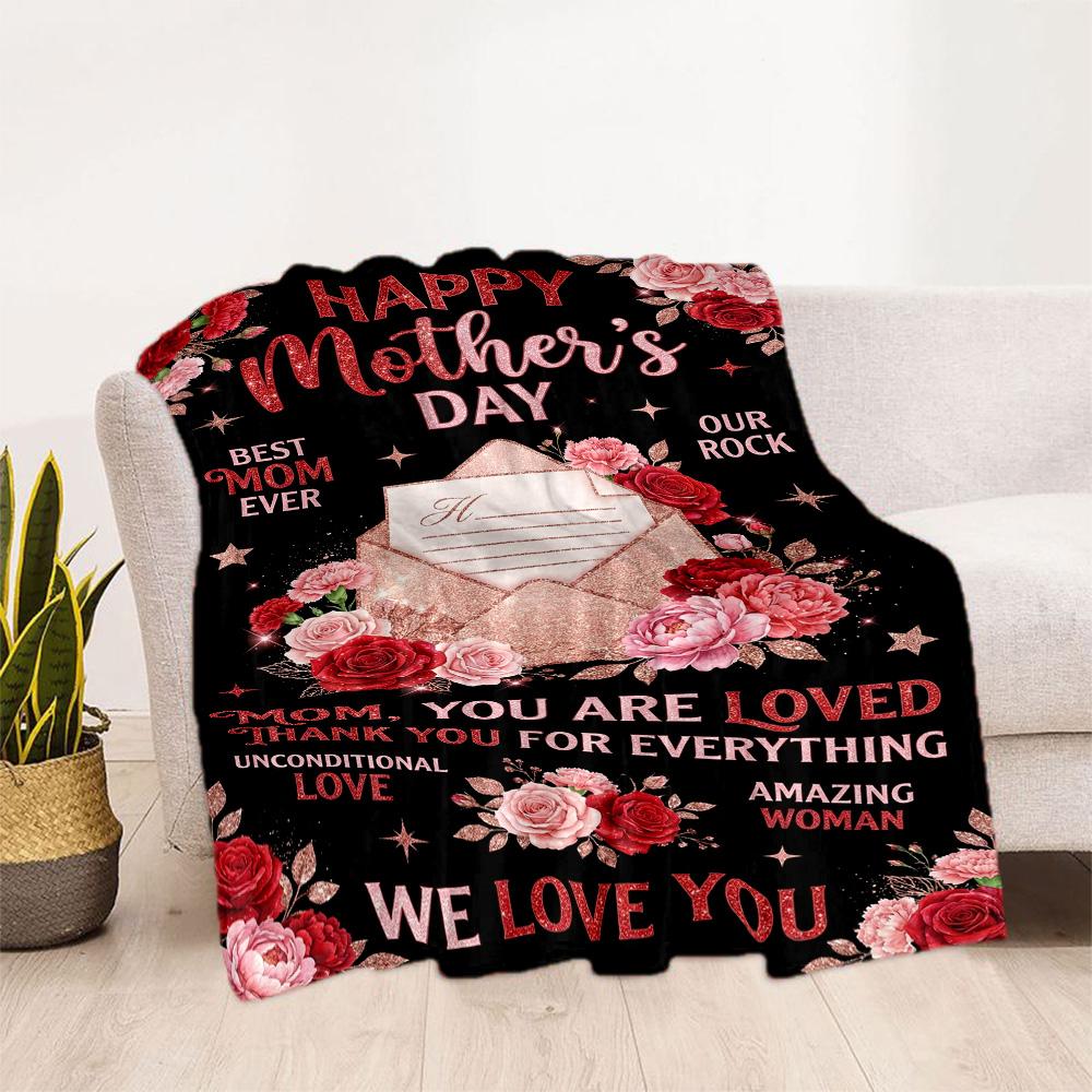 Mother's Day Greeting Blanket Suitable for sofas,travel, living rooms also a good gift for friends and family Suitable for all seasons.