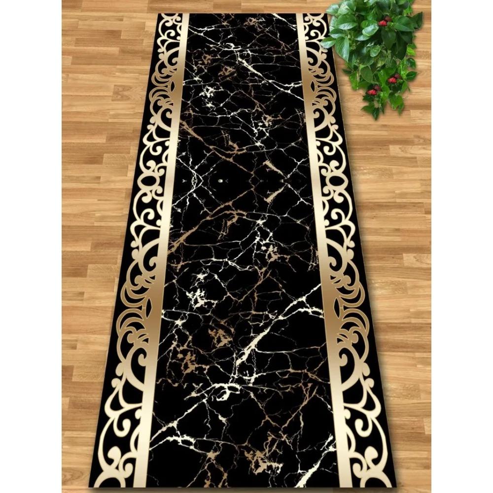 Luxury Gold Hall Corridor Carpet High End Hotel Lobby Decoration Entryway Carpets Non-slip Carpet Runner Customizable Aisle Rug