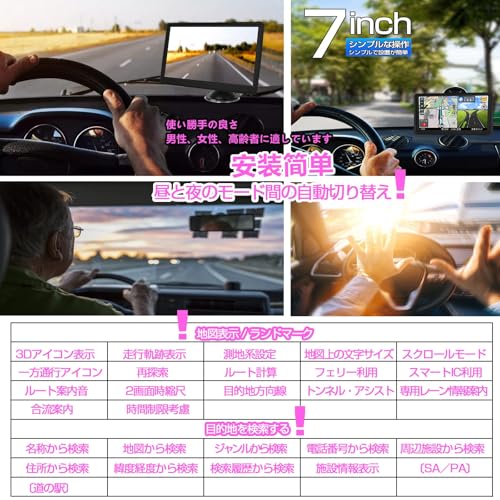 Neueste Karte Autonavigation tragbare Navigation Navigation 7 Zoll Autonavigationssystem kompatibel mit 12V-36V Fahrzeugen 16GB Autonavigation portab