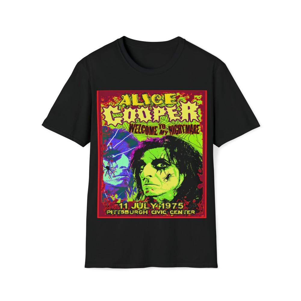 

Soft Cotton T-Shirt. Alice Cooper, Welcome to my nightmare S