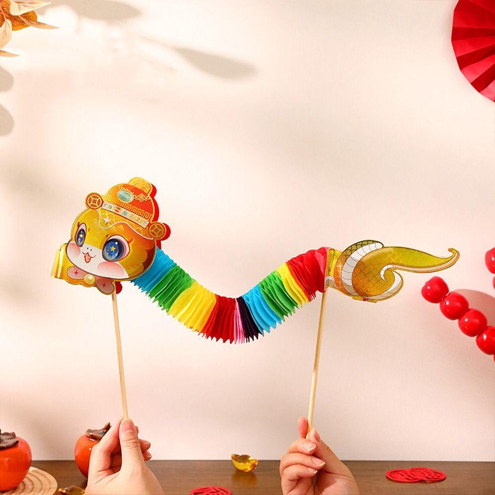 Cartoon Chinesischer Papier Tanz Schlange Handgefertigt 3D 2025 Schlangenjahr Ornamente Niedliche Handheld Schlange Bastelarbeiten Frühlingsfest Zubehör