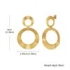 Stainless Steel Geometric Hollow Circle Drop Earrings, Minimalist Gold Tone Link Dangle Earrings Women Exquisite Jewelry