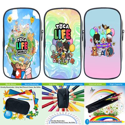 Toca Life World Pencil Case Gift Kids Boys Students Pencil Box Storage Pen Bag School Supplies Stationery Box