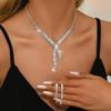 Middle Eastern Accessories Bridal Jewelry Necklace Earrings Set Chain Tassel Ladies Elegant Set