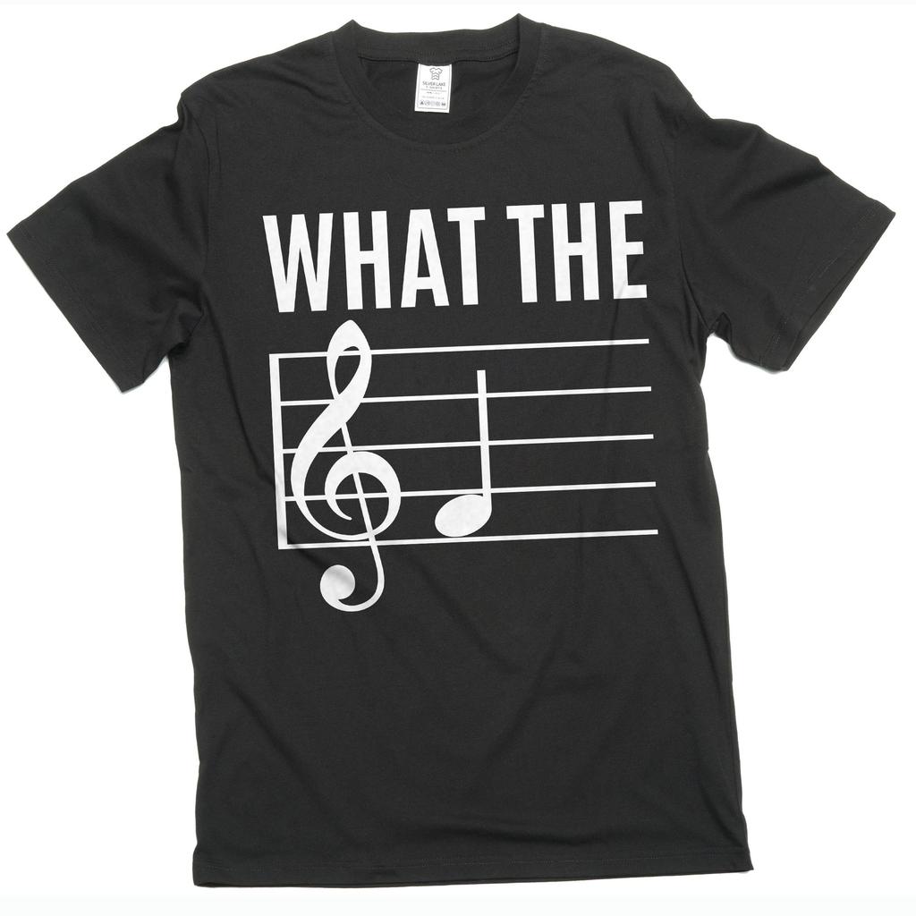 WHAT THE F Funny Musical Note T-shirt Musician Music Piano Teeshirt Birthday gift music band tee