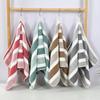 Cationic Coral Fleece Face Towel, Thick, Soft, Quick-Dry, Strong Water Absorption, Wide Stripe Design