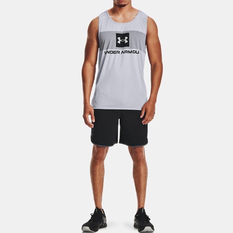 Under Armour Letter Print Spliced Casual Sports Vest Men Vests Gray 1361713-011