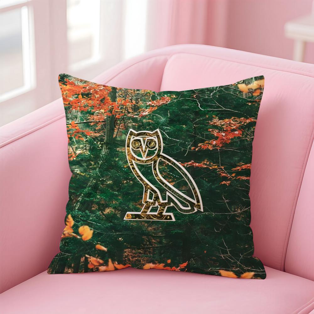 Octobers Very OwnO Owls OVO Cushion Cover Pillowcase Short Plush Invisible zipper Room Sofa Cushion Cover