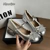 Fashion Patent Leather Women Mary Jane Pumps Fashion Butterfly-knot Dress Shoes Ladies Thick Heel Lace Lolita Shoes Size 35 40 Bombas