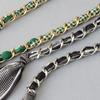 New Fashion Brand Woman Handbag Accessory Chains Detachable Floral Print Gold Silver Metal Silk Shoulder Strap Women DIY Chain Bag Handles