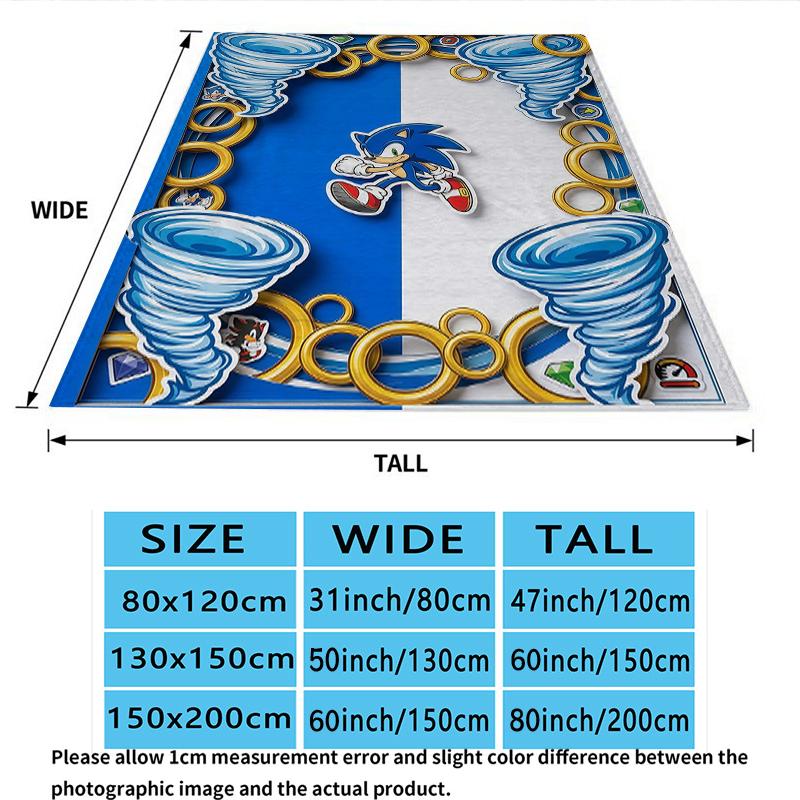 Sonic Printed Flannel Blanket, soft throw for bedroom sofa, washable, Christmas present, great gift.