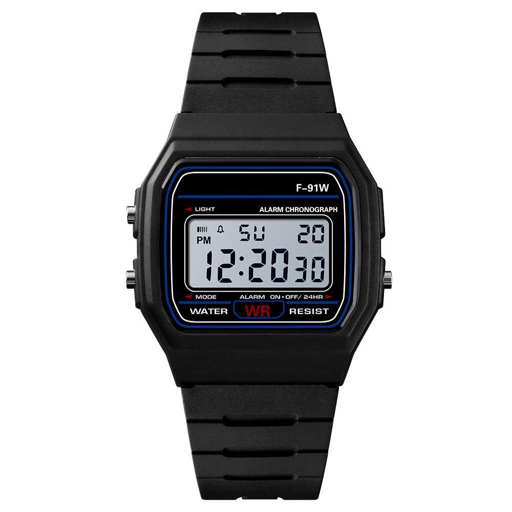 F91w Sports Digital Watch Waterproof Wristwatch Resin Strap For Adult Classic