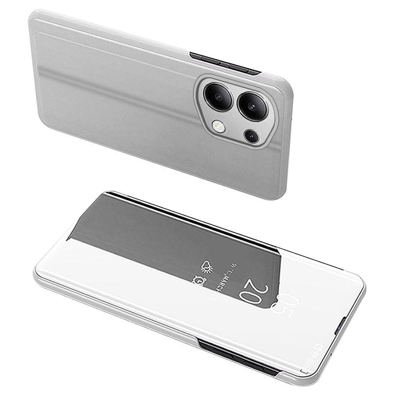 For Xiaomi Redmi Note 13 4G Case View Window Electroplating Leather Phone Cover Stand