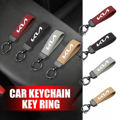 Car Logo Leather Key Accessories New Simple Unisex Daily Keyrings For Cerato Soul Venga Forte Spectra Sedona Niro Cadenza Tclvr60