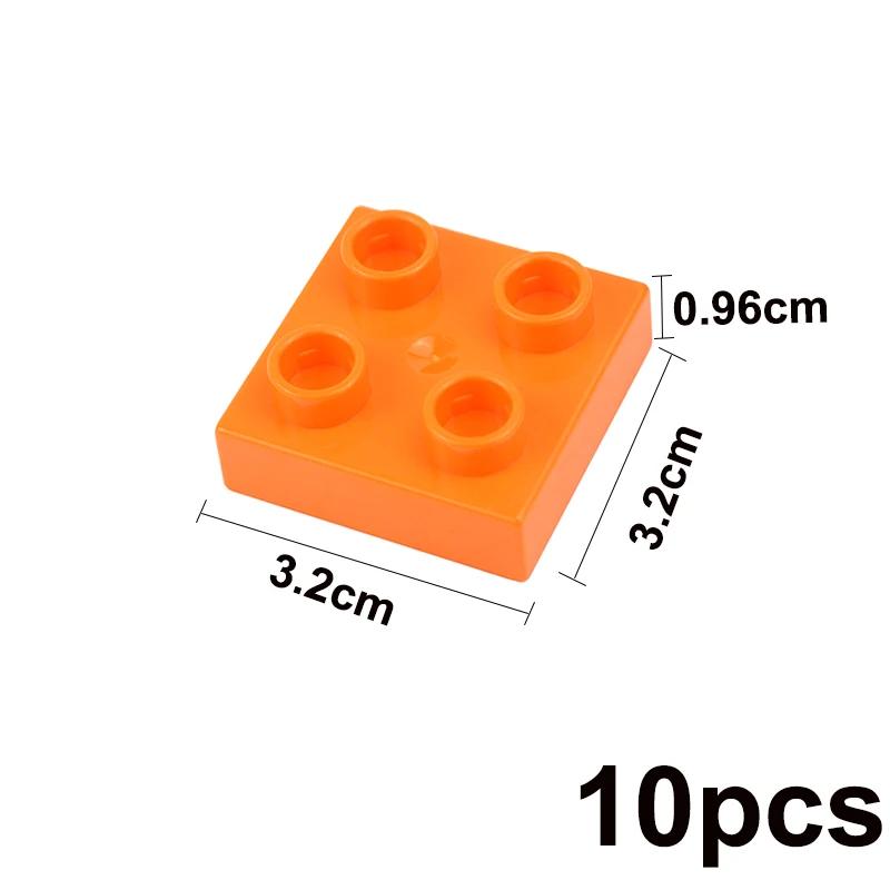 Big Size Duploes Building Blocks City Colorful Bulk Large Particle 2x2 2x4 Parts Assembled Thin Bricks Compatible Large Toy Gift