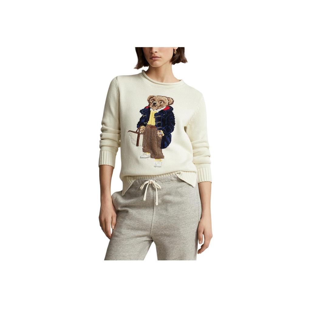 Polo Ralph Lauren Cartoon Loose Pullover Round Neck Long Sleeve Sweater Women sweater Off-White 211910427001