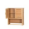 Bamboo Hanging Bathroom Cabinet With Hanger Over The Washbasin 66X62X20Cm
