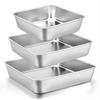 Molde Cuadrado para Pastel, Molde para Hornear de Acero Inoxidable 304 para Lasaña Brownies, Utensilio de Cocina para Hornear en Horno, Molde para Pan Tarta