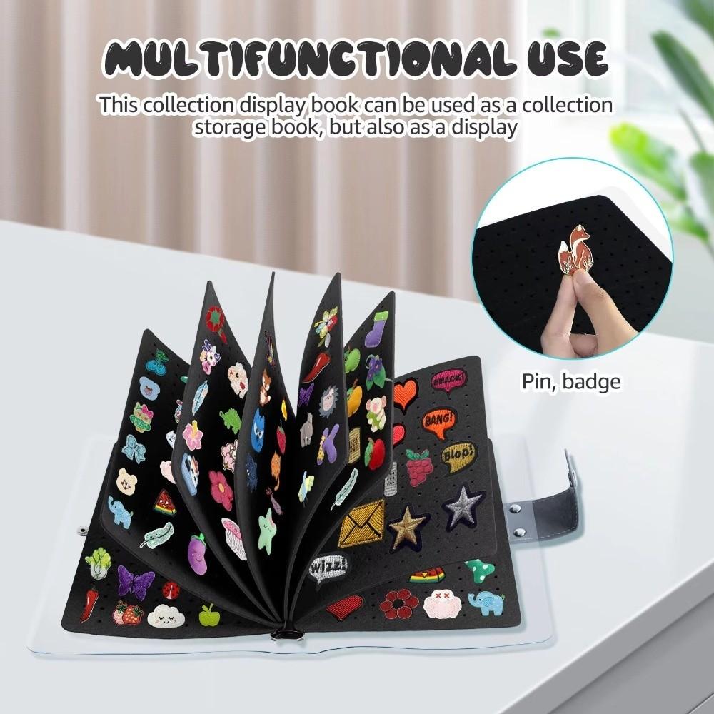 8 Pages Felt Brooch Storage Book Space Saving Badges Collection Book Jewelry Organizer
