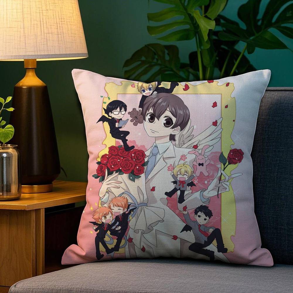 O-Ouran High School Pillow Case Plush Fabric Soft Double Sided Print Sofa Cushion Cover Throw Pillow Covers