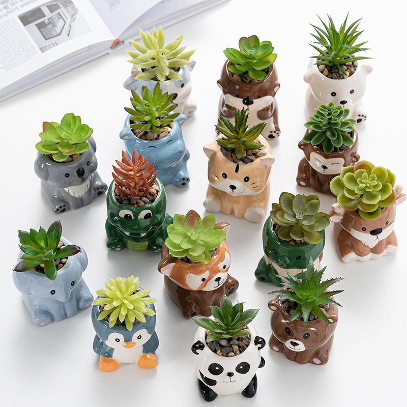 Cartoon Cute Fleshy Flowerpot Desktop Display Potted Container Decoration Gift Balcony Plant Ceramic Creativity