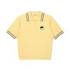 MALBON GOLF Women'S Color Tip Collar Half Sleeve Knit Yellow (Woman)